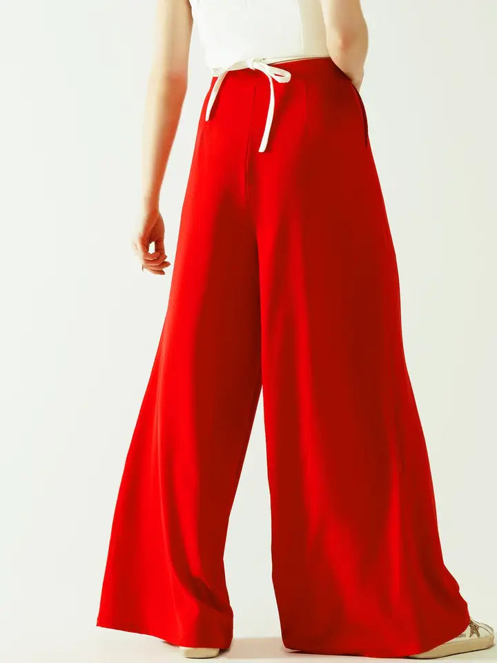 Red Wide Leg