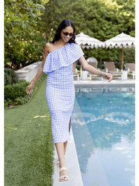 Sutton Gingham Cornflower Dress