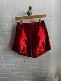 Red Sequin Shorts