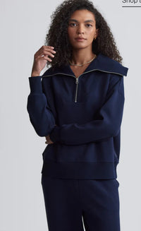 Catherine Half Zip Sweat Navy