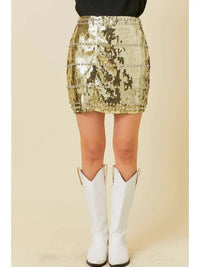 Stud Sequin Mini Skirt